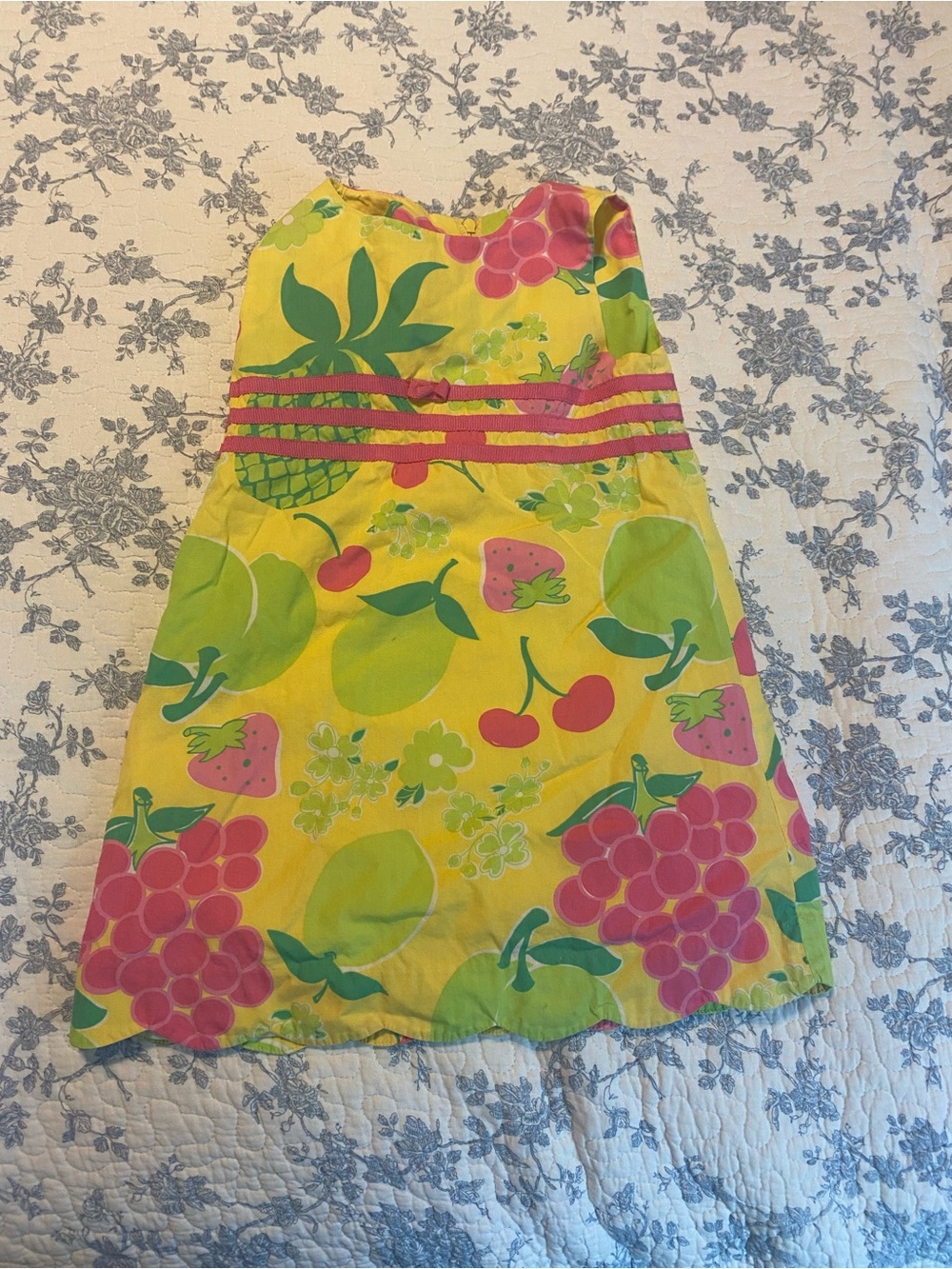 Vintage Lilly Pulitzer Girl’s Fruit Patterned Cotton Shift Dress Size 4T